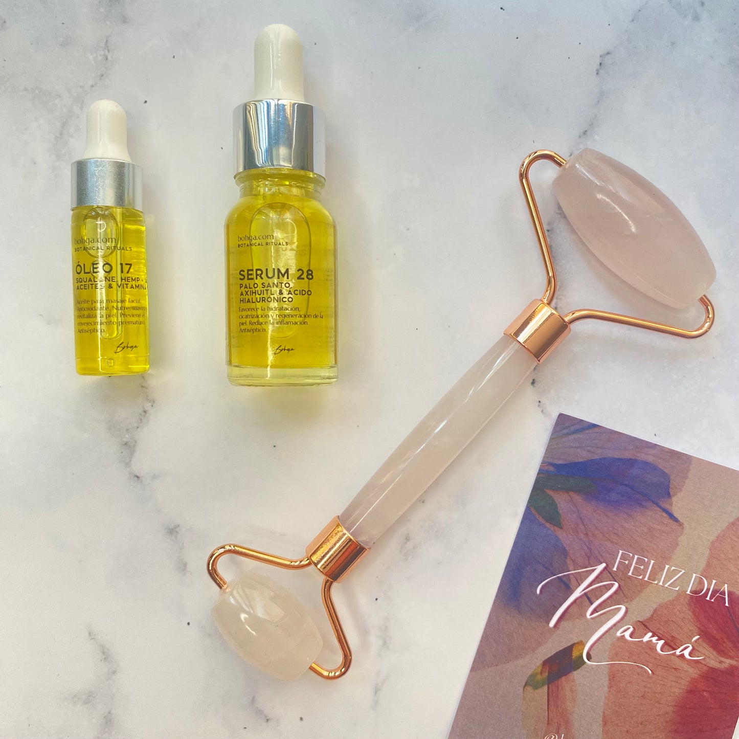 Colección — CONTORNO          Serum 28 + Rodillo cuarzo rosa