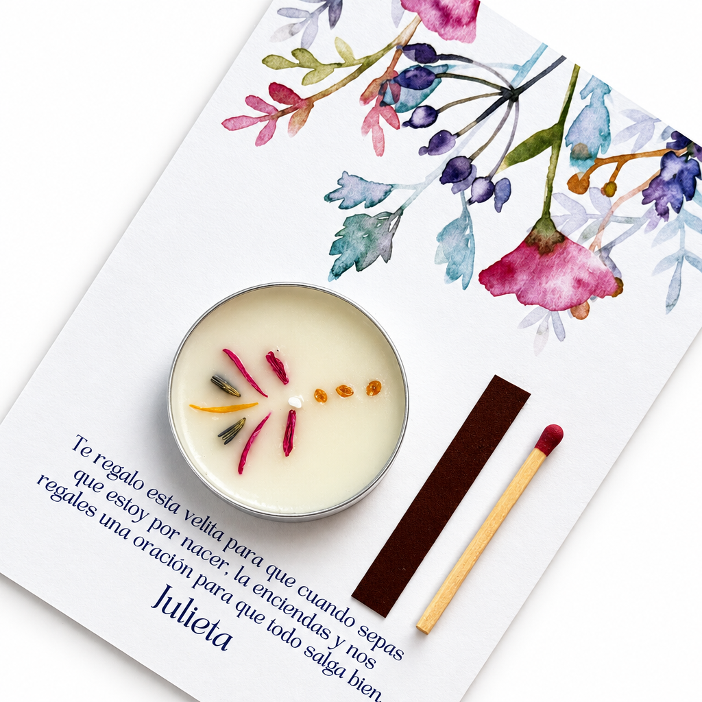 tarjeta personalizada: vela + cerillo