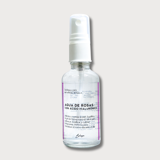 Agua de rosas con ácido hialurónico
